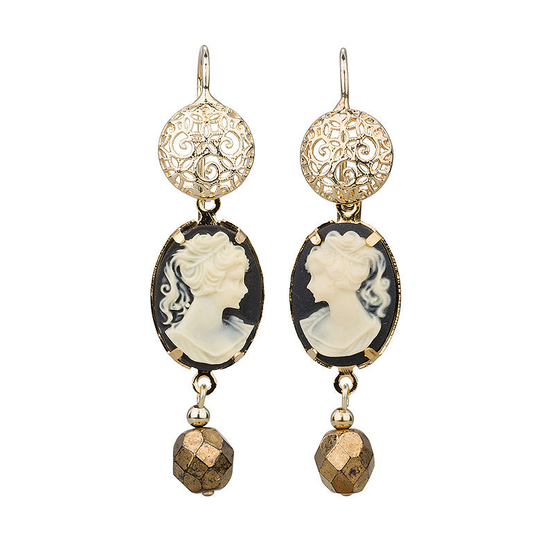 Filigree Cameo Earrings