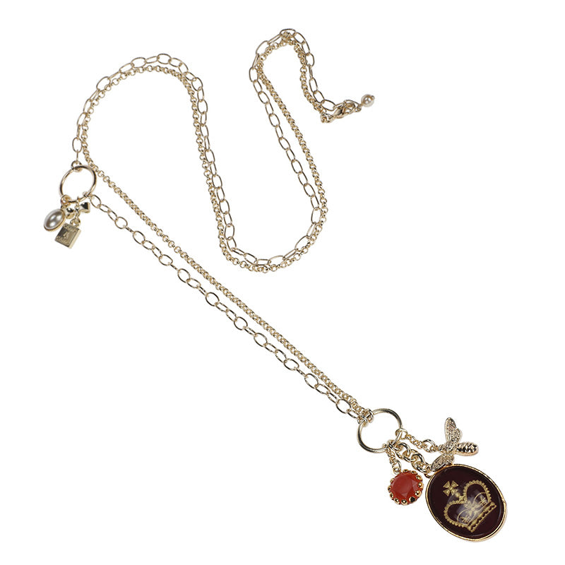 Royal Bee carnelian sautoir