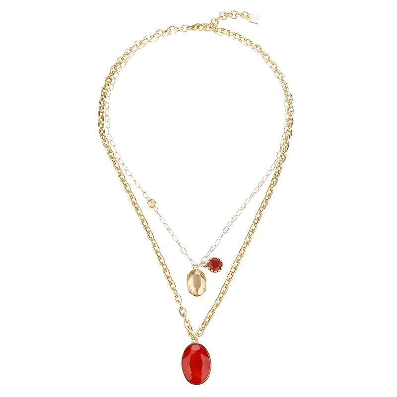 mystique charm double necklace