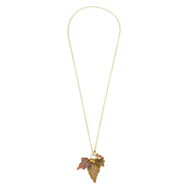 Fluttering leaves long necklace