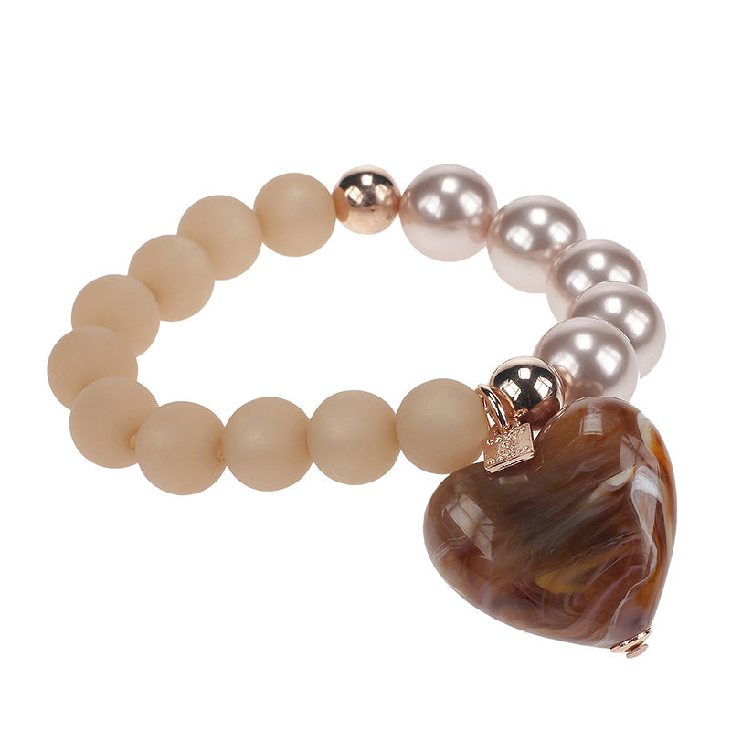 Funky Pearly Heart Bracelet
