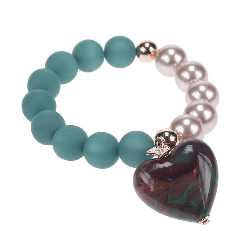 Funky Pearly Heart Bracelet