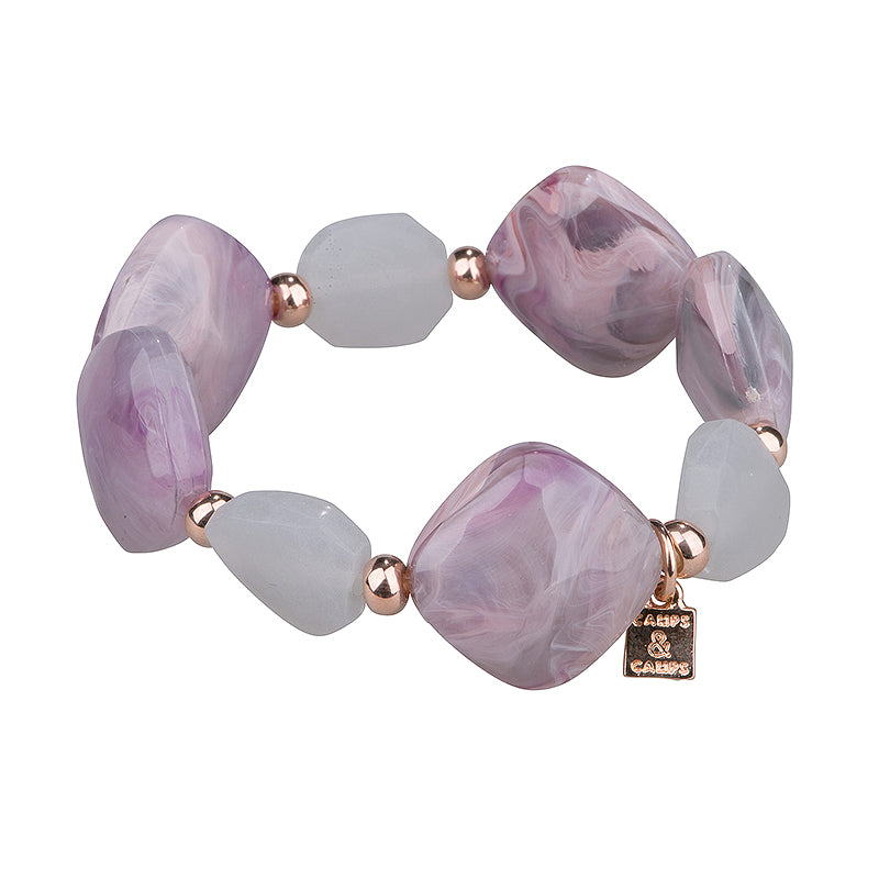 Multi coloured pebble bracelet