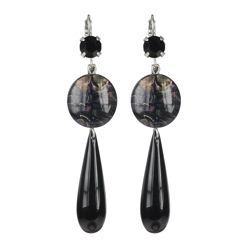 Disc and Drop Earrings