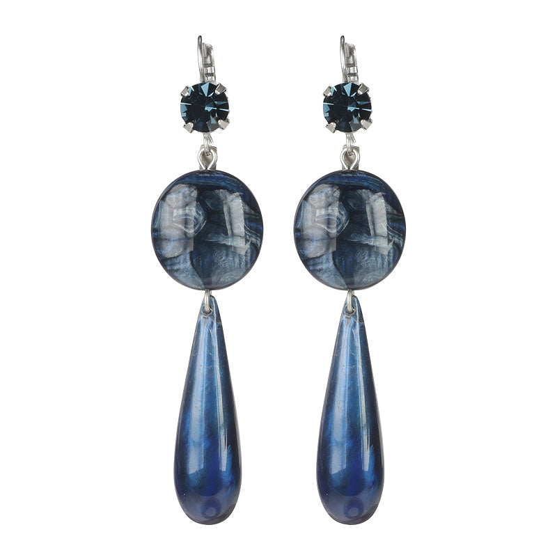 Disc and Drop Earrings
