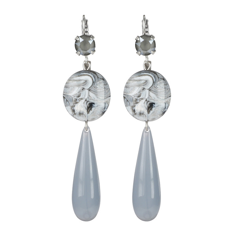 Disc and Drop Earrings