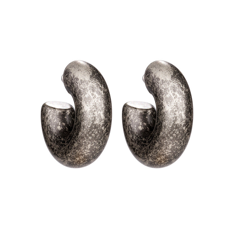 Antique Silver Hoops