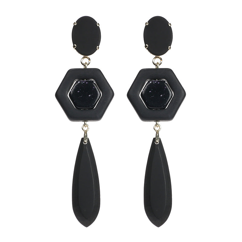 Hexagon Drop Earrings