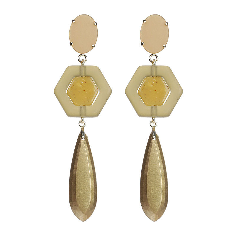 Hexagon Drop Earrings