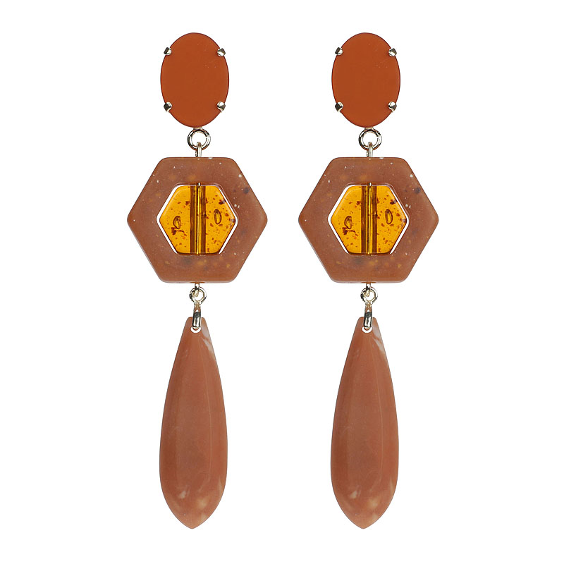 Hexagon Drop Earrings