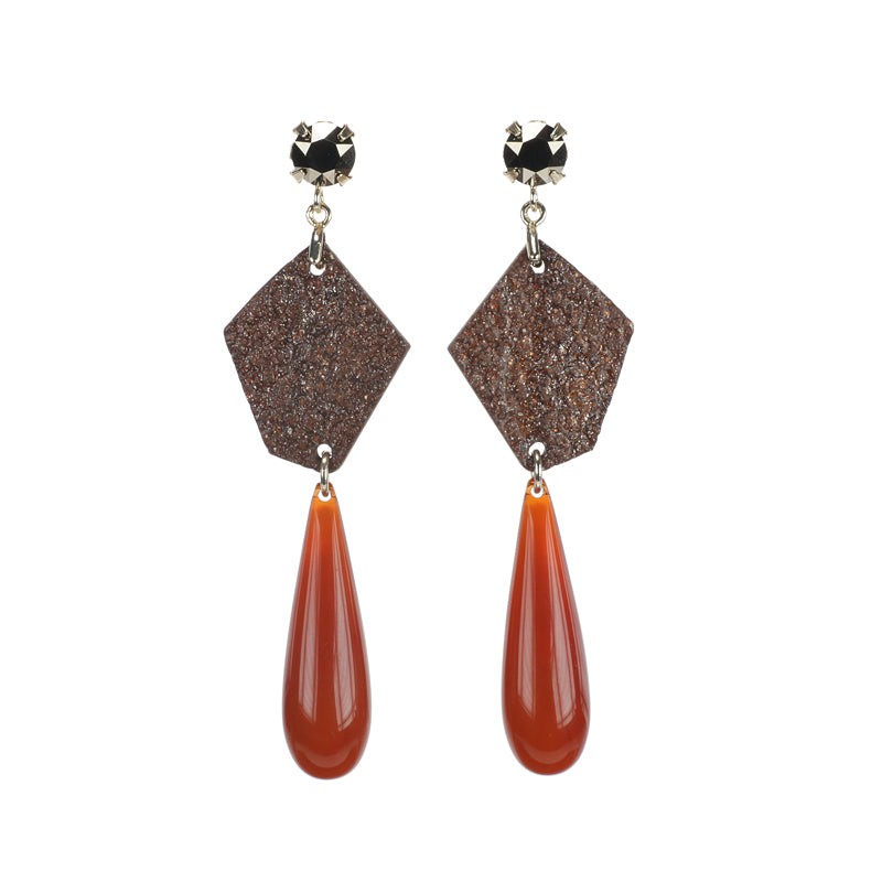 Glitter Diamond Drop Earrings