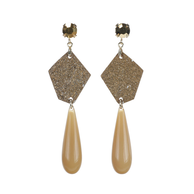 Glitter Diamond Drop Earrings