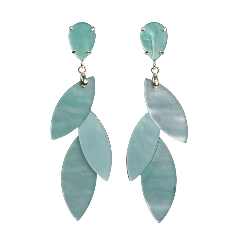 Pearl Leaf Cluster Earrings
