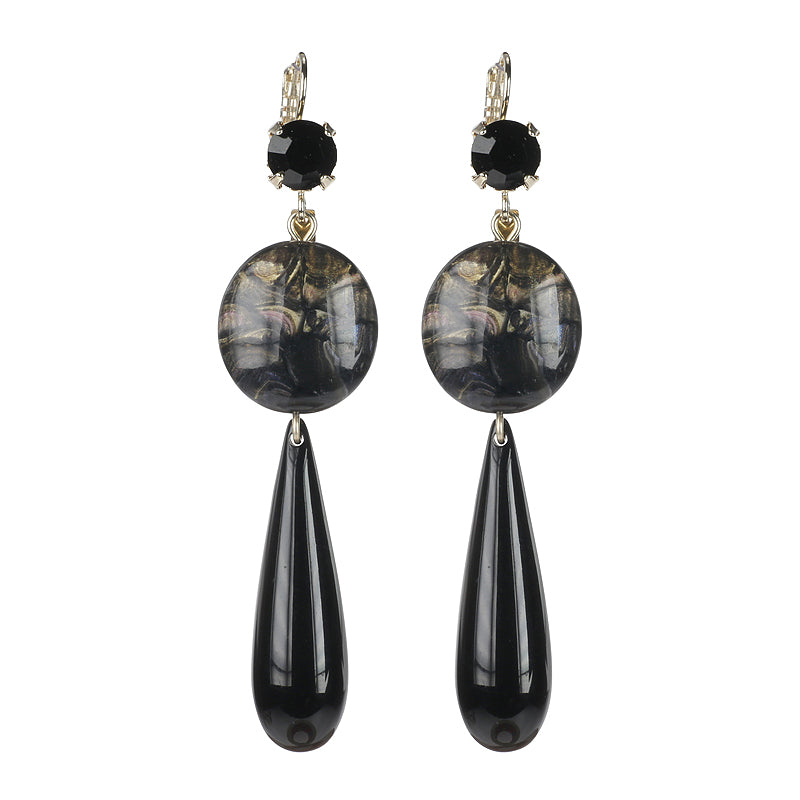 Disc and Drop Earrings