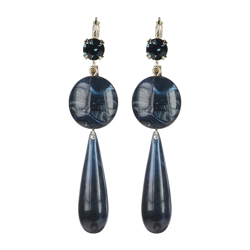 Disc and Drop Earrings