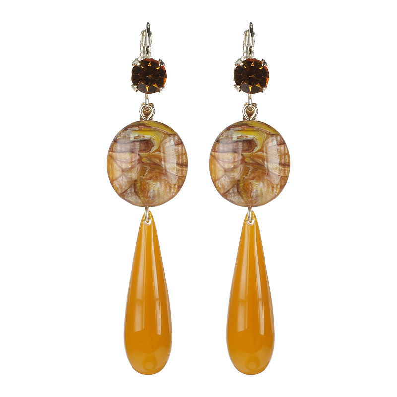 Disc and Drop Earrings