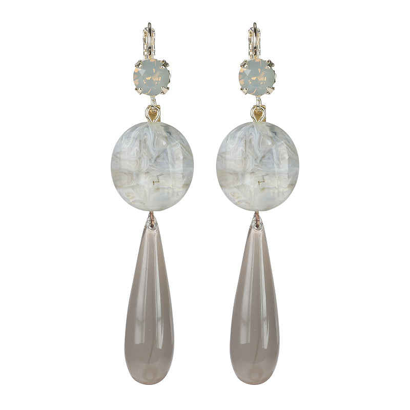 Disc and Drop Earrings