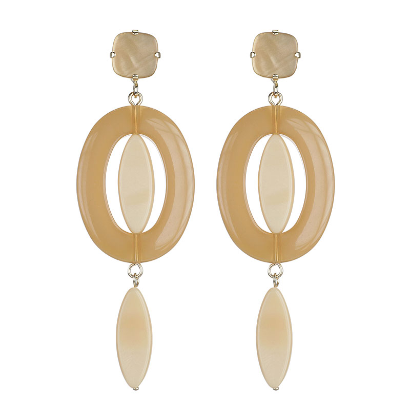 Oval Ring Drop Earrings