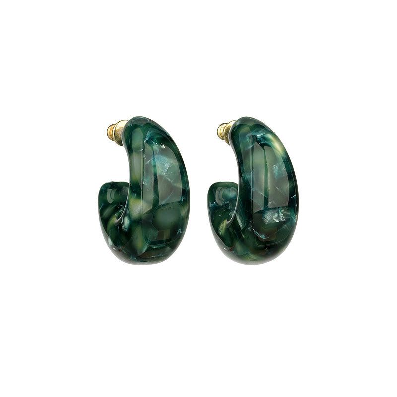 Tiny Resin Gem Hoops