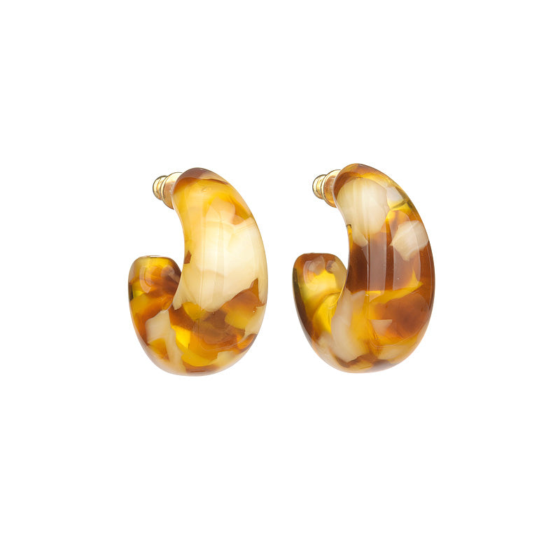 Tiny Resin Gem Hoops