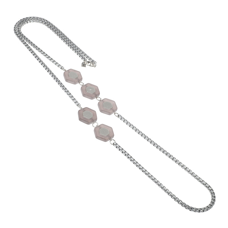 Hexagon Bead Long Necklace