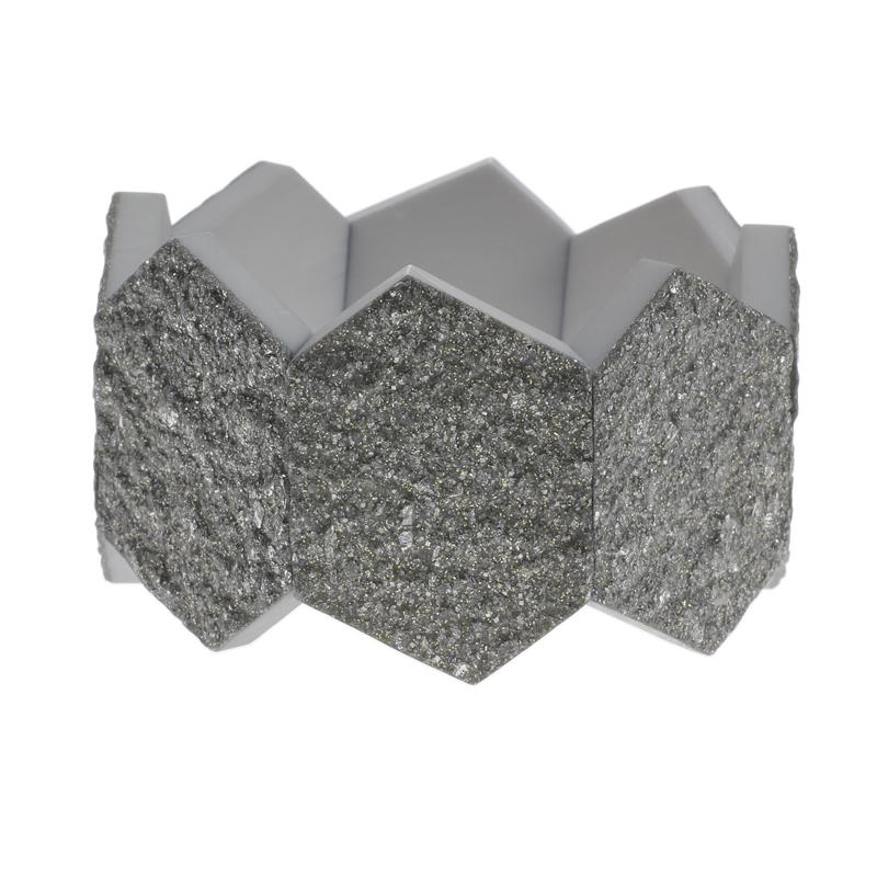 Stone Hexagon Cuff