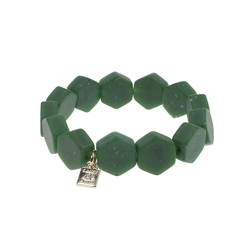 Matte Hexagon Stretch Bracelet