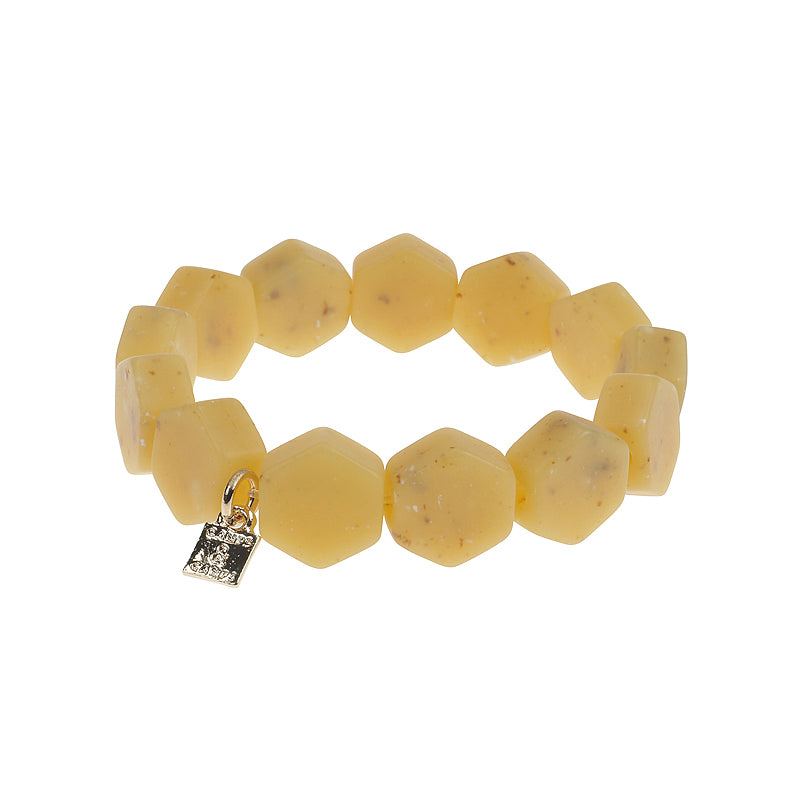 Matte Hexagon Stretch Bracelet
