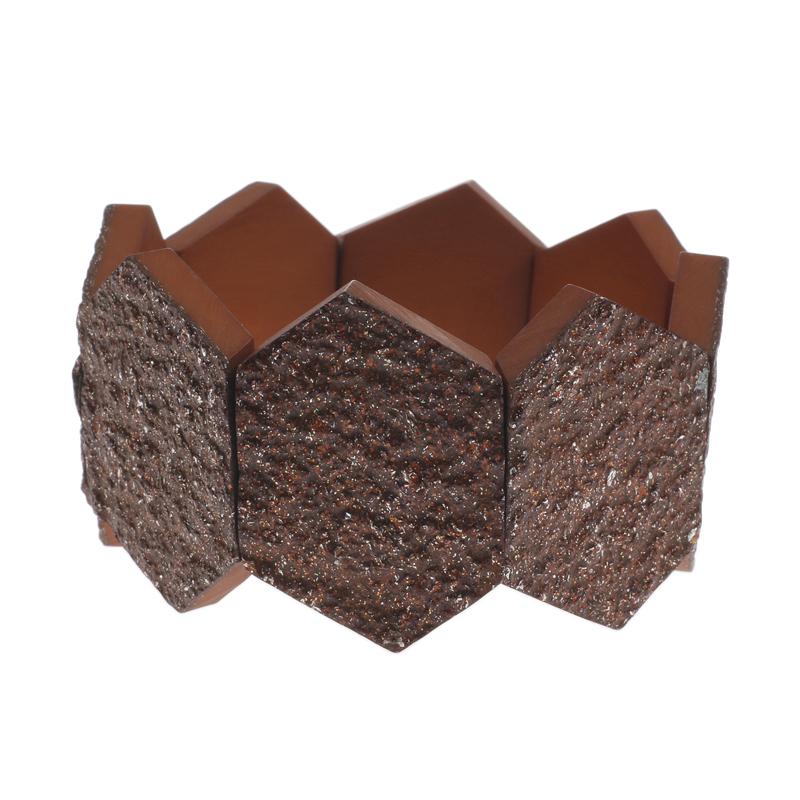 Stone Hexagon Cuff