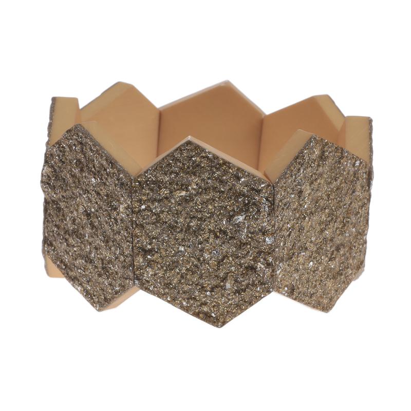 Stone Hexagon Cuff
