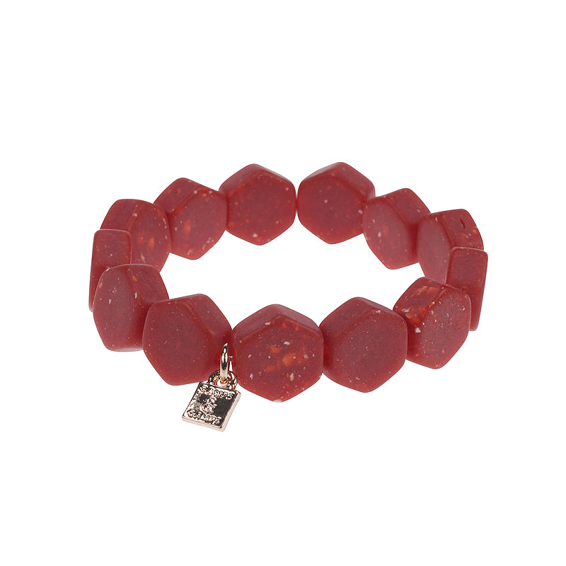 Matte Hexagon Stretch Bracelet