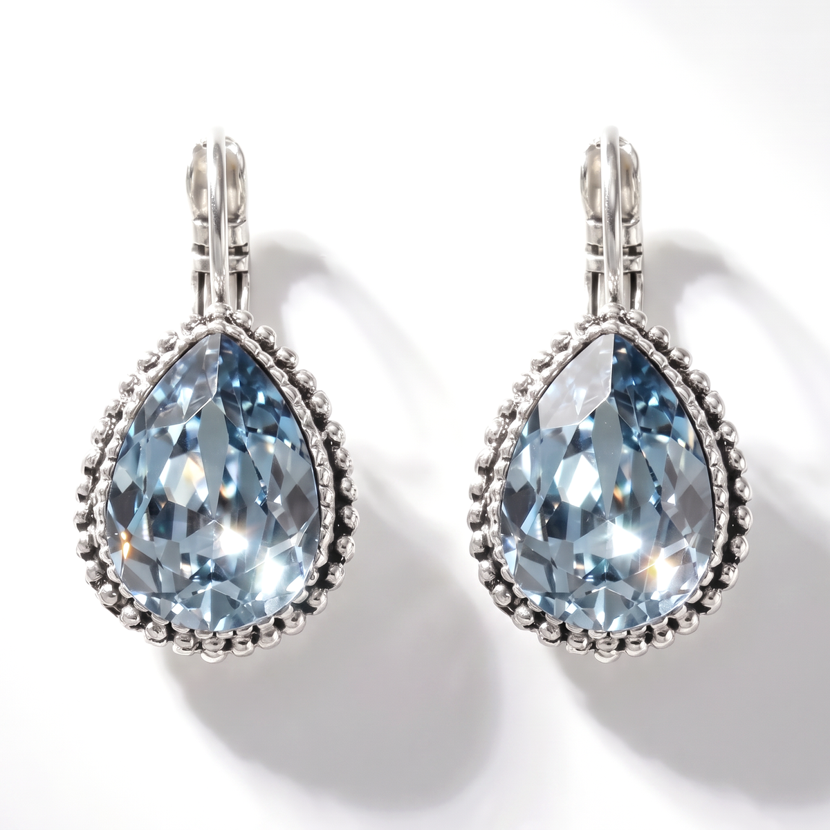 Tropfen-Ohrringe 2,5 cm Silber mit Swarovski-Kristall