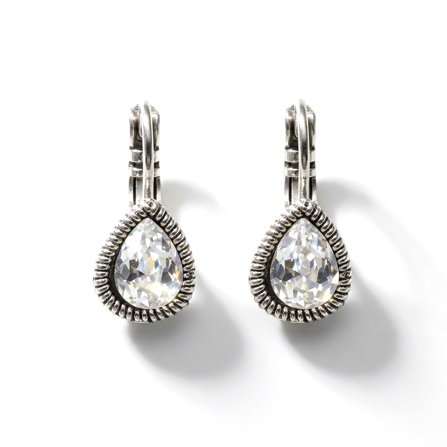 Tropfen-Ohrringe Silber mit Swarovski-Kristall