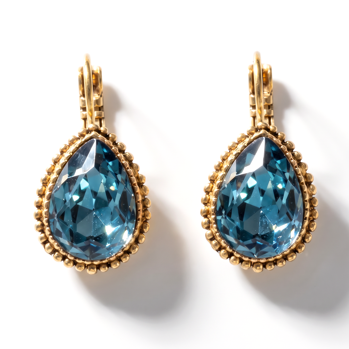 Tropfen-Ohrringe 2,5 cm Gold mit Swarovski-Kristall
