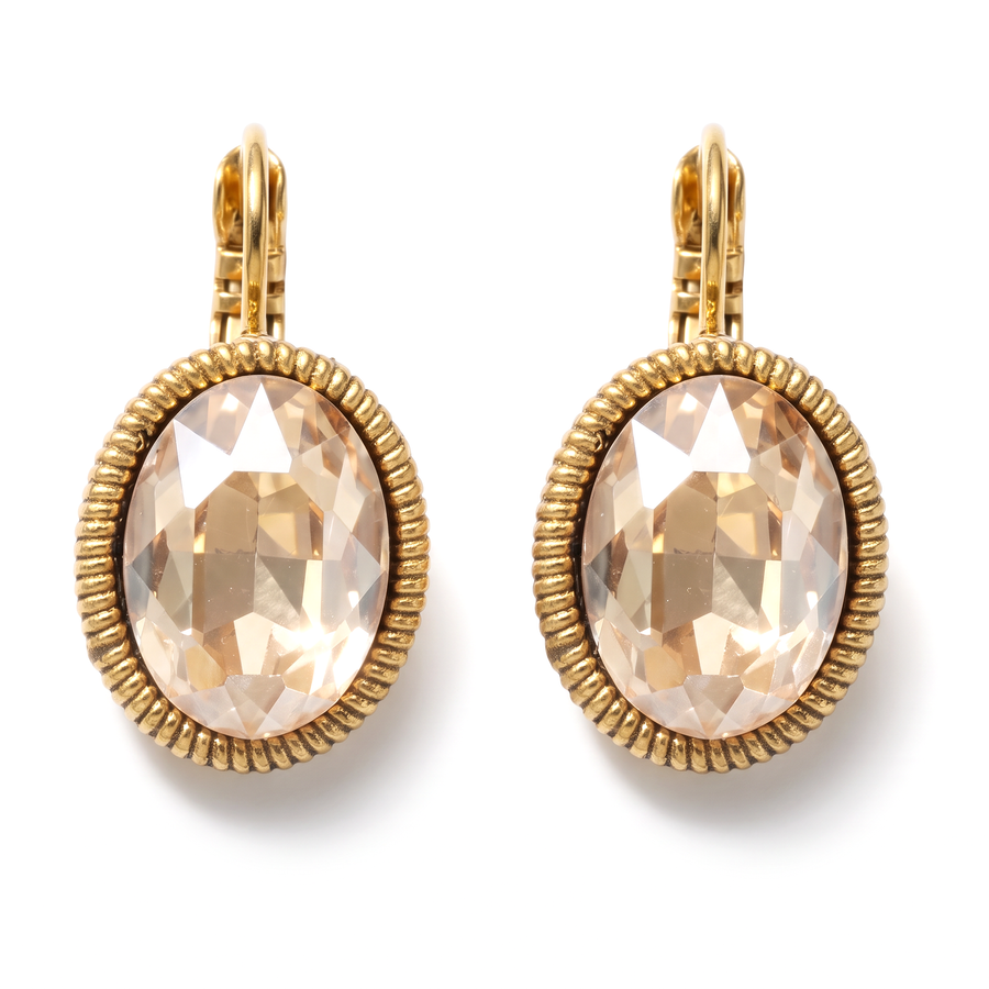 Ovale Oorbellen 2,2 cm Goud met Swarovski kristal