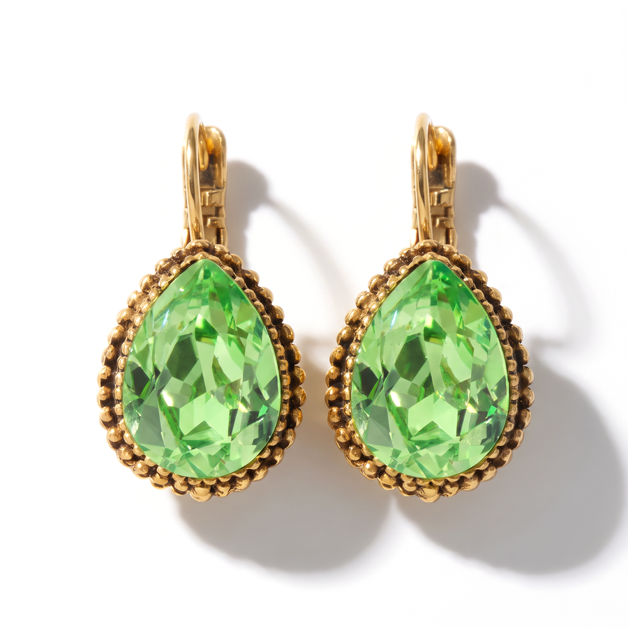 Drop Earrings 2.5 cm Gold with Swarovski crystal