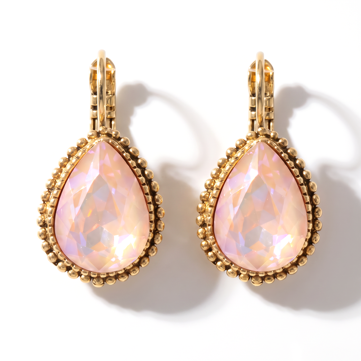 Tropfen-Ohrringe 2,5 cm Gold mit Swarovski-Kristall