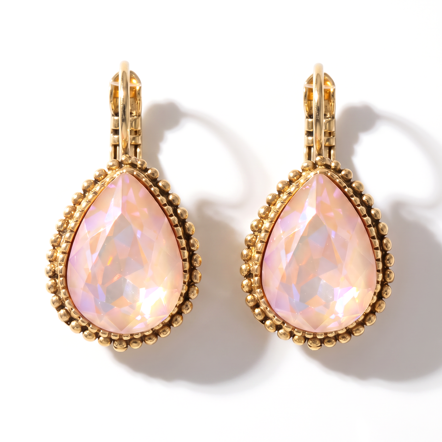 Tropfen-Ohrringe 2,5 cm Gold mit Swarovski-Kristall