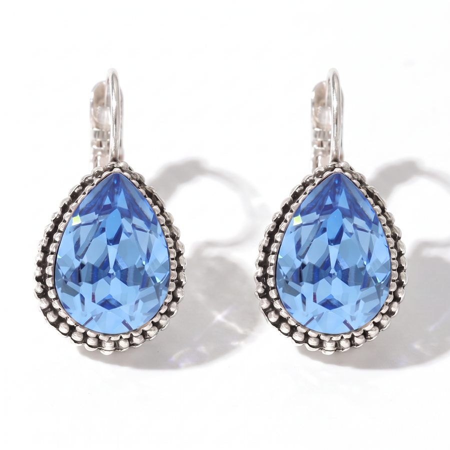 Drop Earrings 2.5 cm Silver with Swarovski crystal