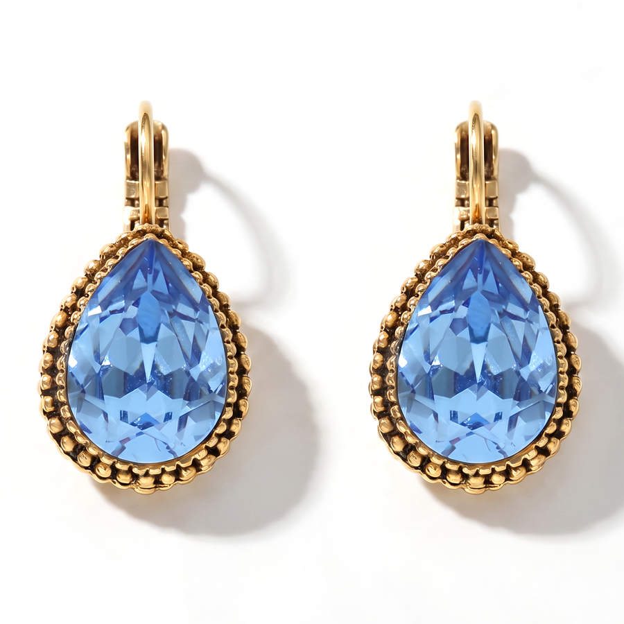 Drop Earrings 2.5 cm Gold with Swarovski crystal
