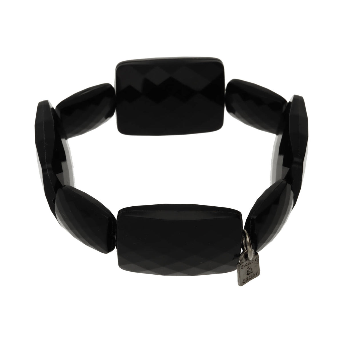 Black Faceted Stretch Bracelet