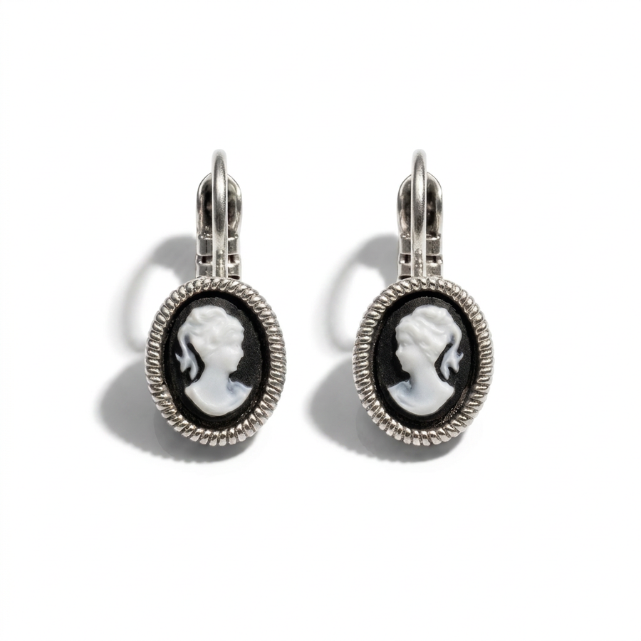 Cameo Earrings Klein Silber