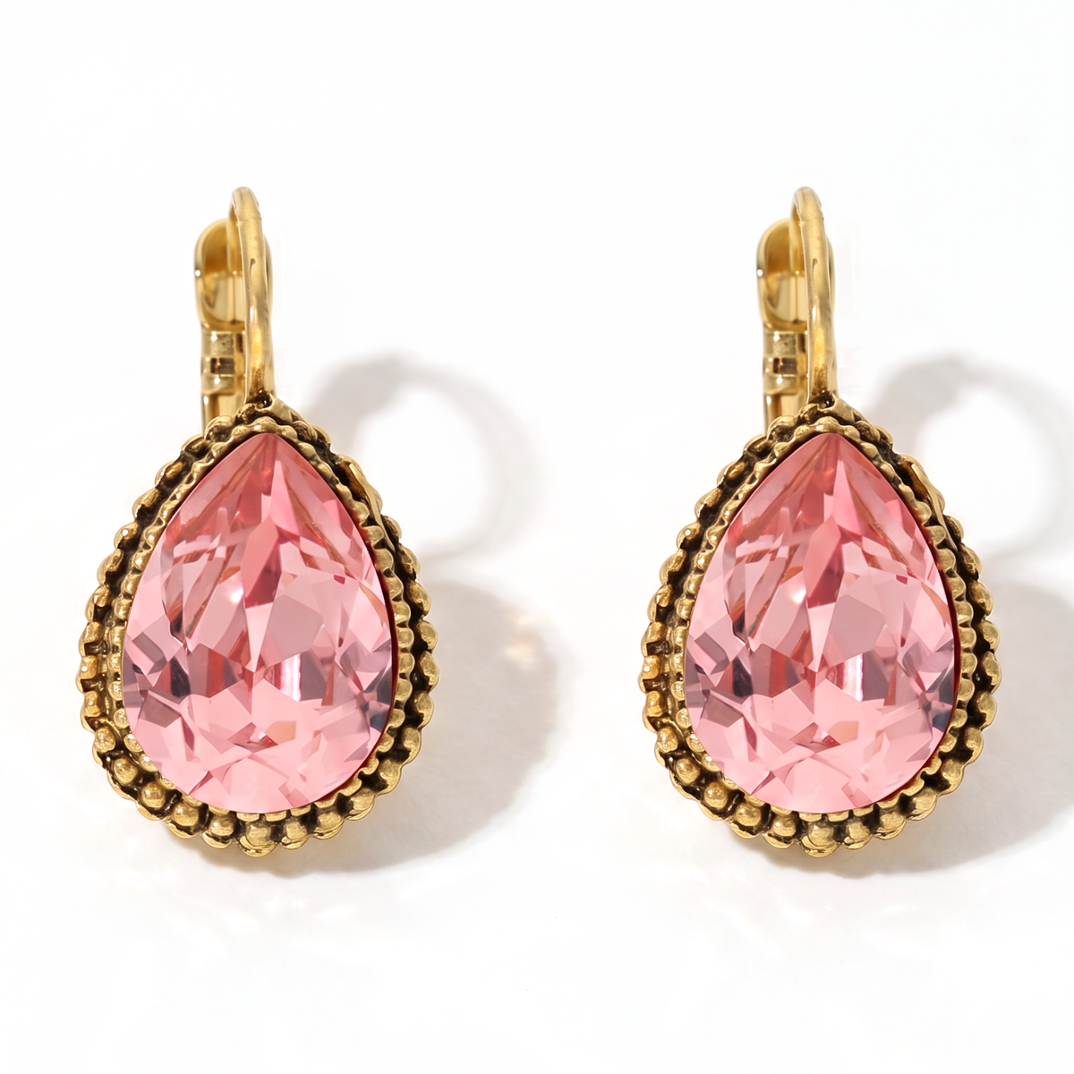 Tropfen-Ohrringe 2,5 cm Gold mit Swarovski-Kristall