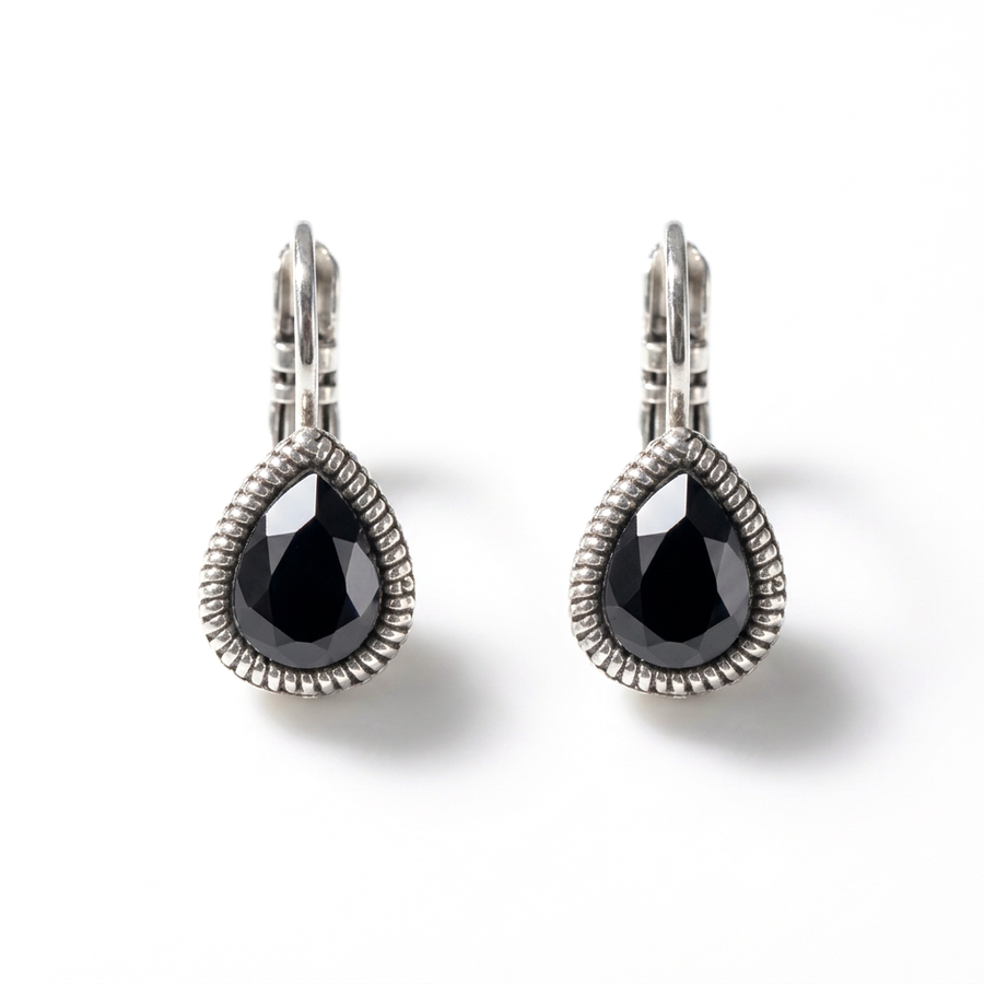 Tropfen-Ohrringe Silber mit Swarovski-Kristall