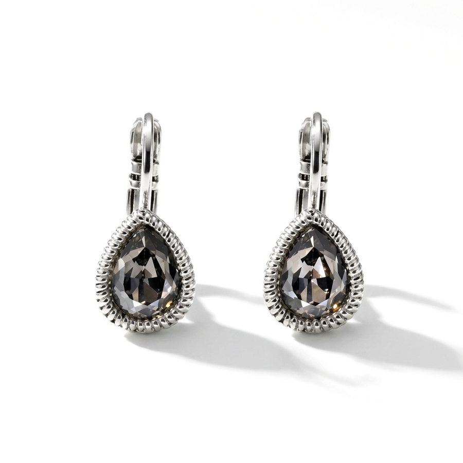 Tropfen-Ohrringe Silber mit Swarovski-Kristall