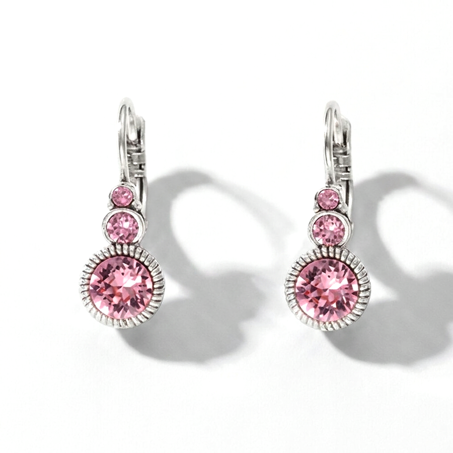 Runde Ohrringe Silber mit Swarovski-Kristall