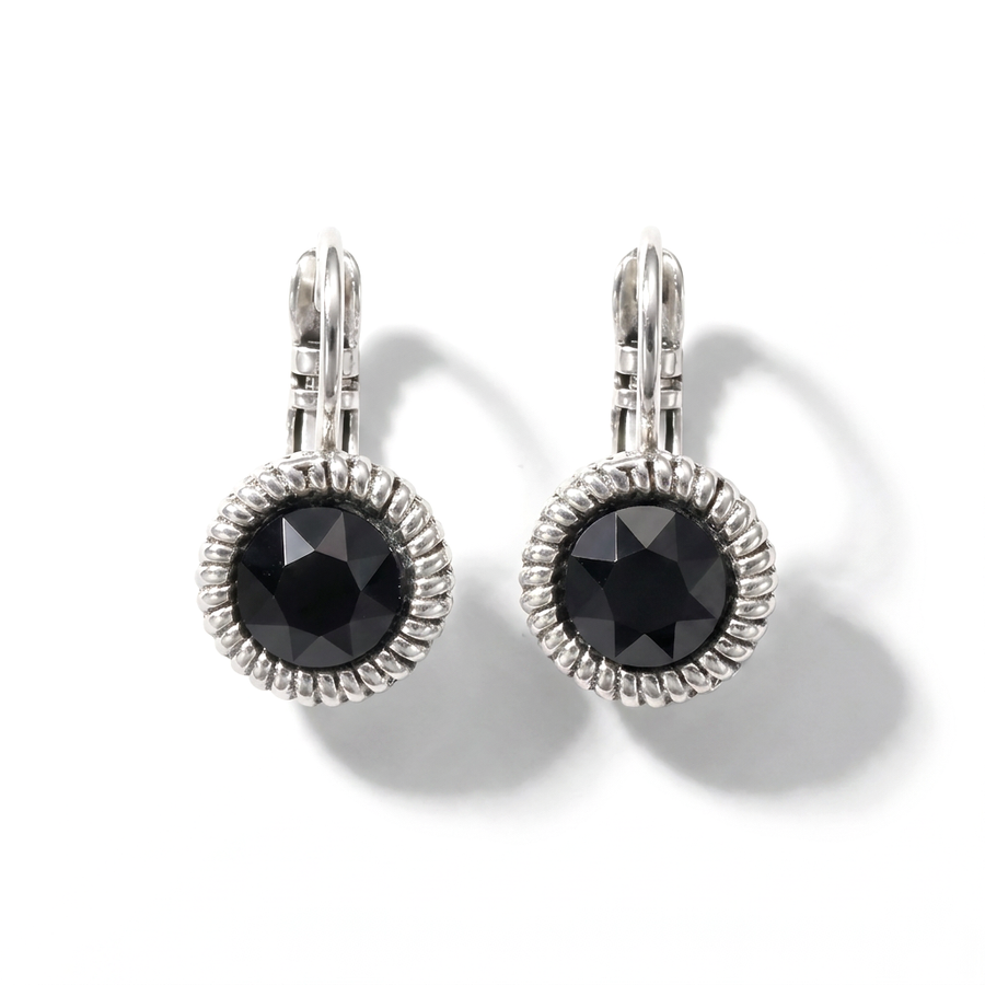 Runde Ohrringe 1,8 cm Silber mit Swarovski-Kristall