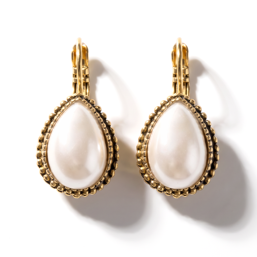 Tropfen-Ohrringe 2,5 cm Gold mit Swarovski-Kristall