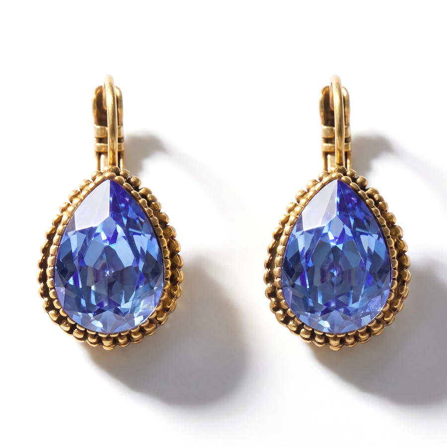 Tropfen-Ohrringe 2,5 cm Gold mit Swarovski-Kristall