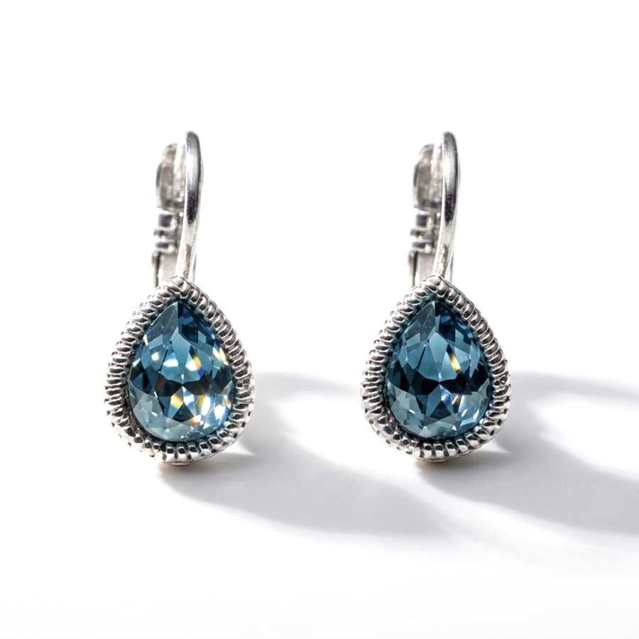 Tropfen-Ohrringe Silber mit Swarovski-Kristall